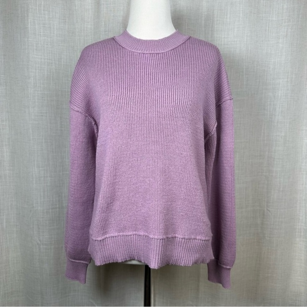Dip Lilac Ribbed Knit Boxy Slouchy‎ Sweater Small Pastel Lavender Soft Girl Boho